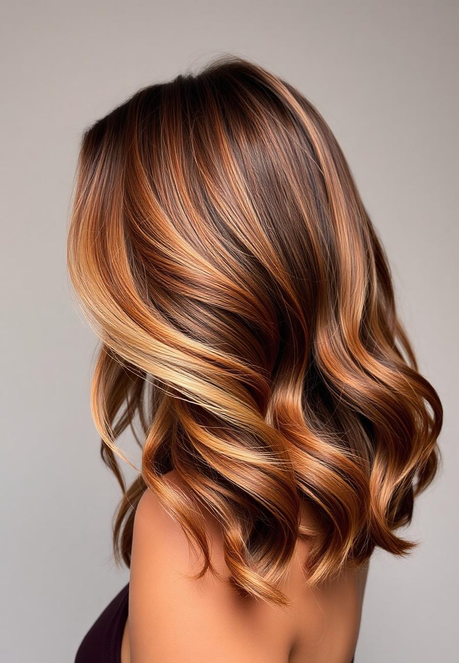 Mid-length waves with warm caramel highlights