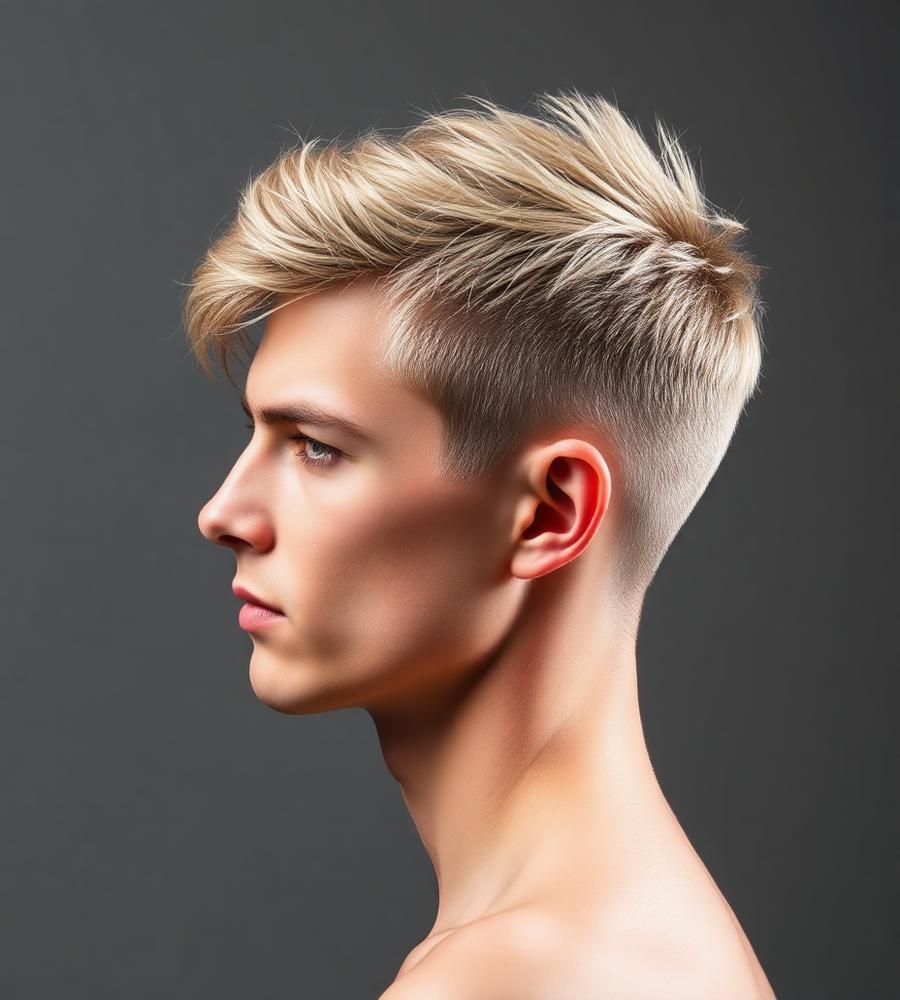 Modern textured short haircut with a tapered finish